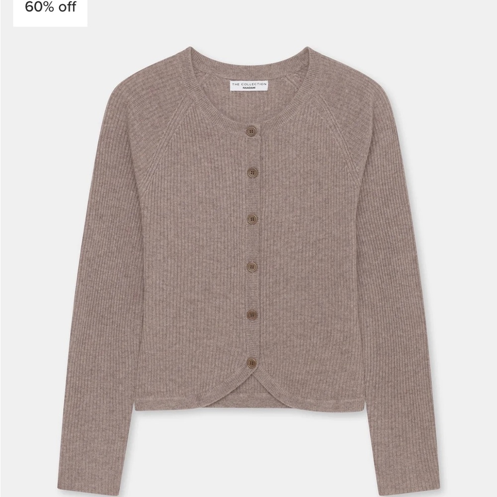 NAADAM Women's Brown Cardigan Sweater